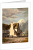 Cottage by a country lane by Sir Augustus Wall Callcott