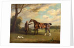 The Earl of Shrewsbury's Groom Holding a Hunter by Henry Bernard Chalon