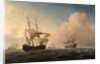 English Warships Heeling in the Breeze Offshore by William van de Velde the Younger