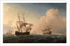 English Warships Heeling in the Breeze Offshore by William van de Velde the Younger