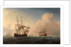 English Warships Heeling in the Breeze Offshore by William van de Velde the Younger