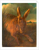 Hare Hunting A Rabbit with Hunter and Dog in the Background by Philip Reinagle