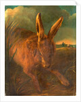 Hare Hunting A Rabbit with Hunter and Dog in the Background by Philip Reinagle