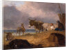 Donkeys and Figures on a Beach by Julius Caesar Ibbetson