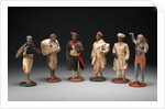 Indian Trades and Occupations A Group of Six Bengali Plaster Figures by Anonymous