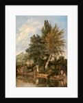 Boys Bathing on the River Wensum, Norwich A River Scene with Boys Bathing View on the Wesum at Thorpe by John Crome