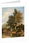 Boys Bathing on the River Wensum, Norwich A River Scene with Boys Bathing View on the Wesum at Thorpe by John Crome
