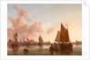 Sailing Boats and Barges on a Dutch(?) Estuary by John Berney Crome