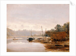 Boat Building near Dinan, Brittany by Francis Danby