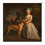 A Young Girl with a Dog and a Page by Bartholomew Dandridge
