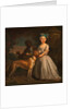 A Young Girl with a Dog and a Page by Bartholomew Dandridge
