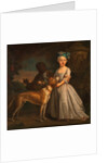 A Young Girl with a Dog and a Page by Bartholomew Dandridge