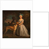 A Young Girl with a Dog and a Page by Bartholomew Dandridge