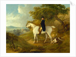George Morland on his Hunter George Morland on a grey hunter, with a couple of foxhounds by Thomas Hand