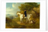 George Morland on his Hunter George Morland on a grey hunter, with a couple of foxhounds by Thomas Hand