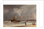A Lugger Driving Ashore in a Gale by William Joy