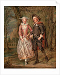 Lovers in a park by Marcellus Laroon the Younger