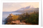 Mount Athos and the Monastery of Stavronikétes by Edward Lear