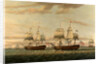 An Indiaman and a Two Decker by Thomas Luny