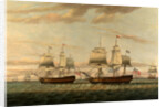 An Indiaman and a Two Decker by Thomas Luny
