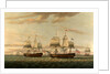 An Indiaman and a Two Decker by Thomas Luny