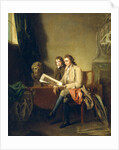 Portrait of a Man and a Boy Looking at Prints by John Hamilton Mortimer