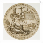 Study for a Stained Glass Window with the Coat of Arms of the Barons von Paar (recto), Study for a Sceptre with the Initials MB (verso) by Georg Pencz