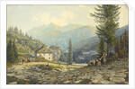 View of the Residence of Archduke Johann in Gastein Hot Springs by Thomas Ender