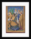 Louis XII of France Kneeling in Prayer, Accompanied by Saints Michael, Charlemagne, Louis, and Denis by Jean Bourdichon