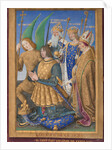 Louis XII of France Kneeling in Prayer, Accompanied by Saints Michael, Charlemagne, Louis, and Denis by Jean Bourdichon