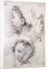 Three Studies of the Head of a Youth by Francesco Salvator Fontebasso