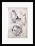 Three Studies of the Head of a Youth by Francesco Salvator Fontebasso