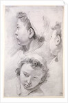 Three Studies of the Head of a Youth by Francesco Salvator Fontebasso