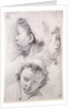 Three Studies of the Head of a Youth by Francesco Salvator Fontebasso