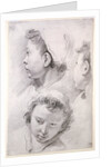 Three Studies of the Head of a Youth by Francesco Salvator Fontebasso