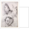 Three Studies of the Head of a Youth by Francesco Salvator Fontebasso