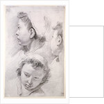 Three Studies of the Head of a Youth by Francesco Salvator Fontebasso