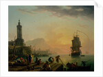 A Calm at a Mediterranean Port by Claude-Joseph Vernet