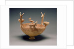 Red-Polished Ware Bowl with Modeled Figures by Anonymous