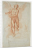 An Angel Holding a Book (recto), Three Studies of a Falling Male Figure (verso) by Cristoforo Roncalli