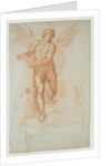An Angel Holding a Book (recto), Three Studies of a Falling Male Figure (verso) by Cristoforo Roncalli
