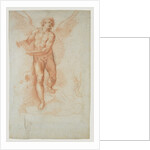 An Angel Holding a Book (recto), Three Studies of a Falling Male Figure (verso) by Cristoforo Roncalli