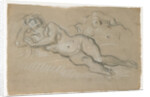 Two Studies of a Reclining Female Nude by Domenico Tintoretto