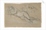 Two Studies of a Reclining Female Nude by Domenico Tintoretto