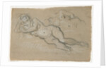 Two Studies of a Reclining Female Nude by Domenico Tintoretto
