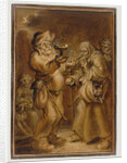 Moralizing Scene with an Old Woman and a Man by Adriaen van de Venne