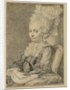 Portrait of a Young Woman Holding a Fan by Charles-Nicolas Cochin II