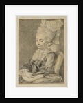 Portrait of a Young Woman Holding a Fan by Charles-Nicolas Cochin II
