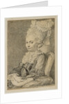 Portrait of a Young Woman Holding a Fan by Charles-Nicolas Cochin II
