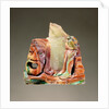 Fragmentary cameo sculpture with a theatrical mask and seated figure by Anonymous